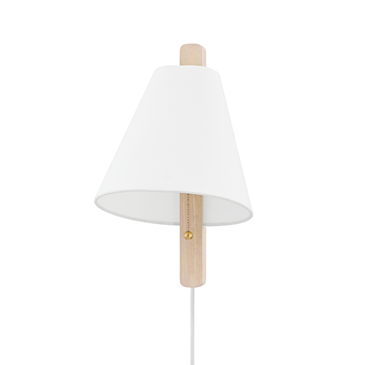 Ellen Plug-In Sconce - Aged Brass/Wood Whitewash Ash - Mitzi HL636201-AGB/WWA