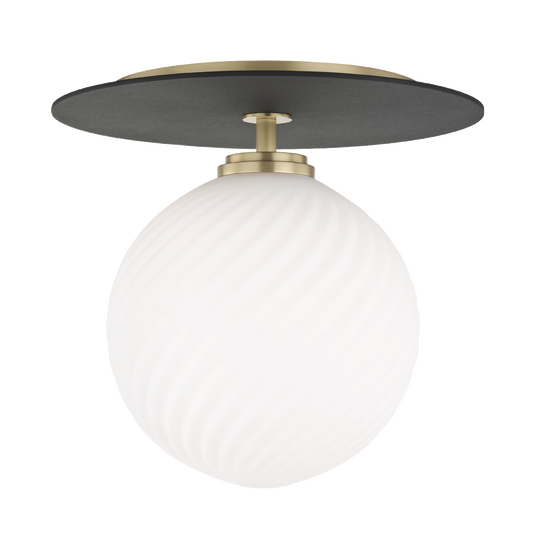 Ellis Semi Flush - 1-Light - Aged Brass/Black - Mitzi H200501L-AGB/BK