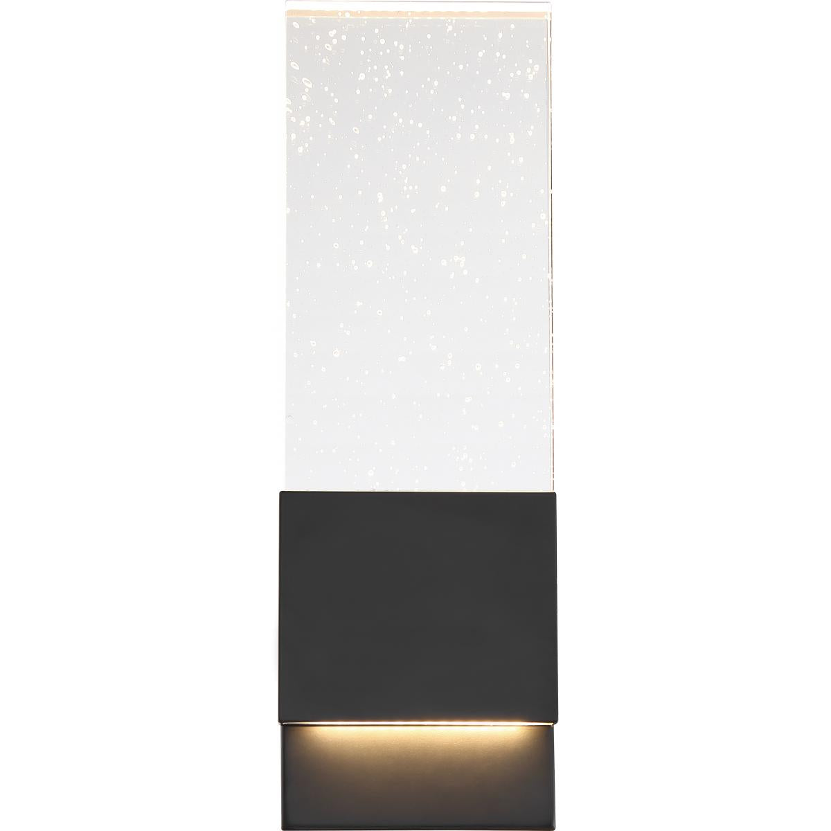 Ellusion - LED Large Wall Sconce - with Seeded Glass - Matte Black Finish - Satco 62-1513