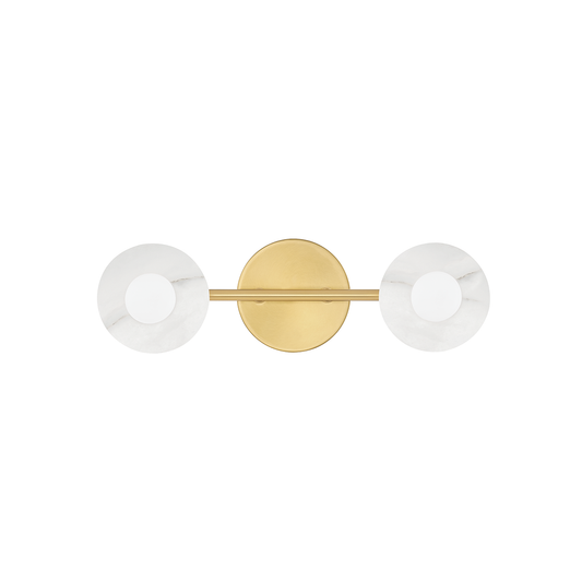 Elmont Vanity Light - 2-Light - Aged Brass by Hudson Valley Lighting
