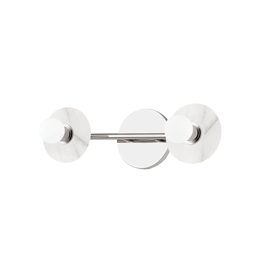 Elmont Vanity Light - 2-Light - Polished Nickel by Hudson Valley Lighting