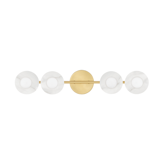 Elmont Vanity Light - 4-Light - Aged Brass by Hudson Valley Lighting