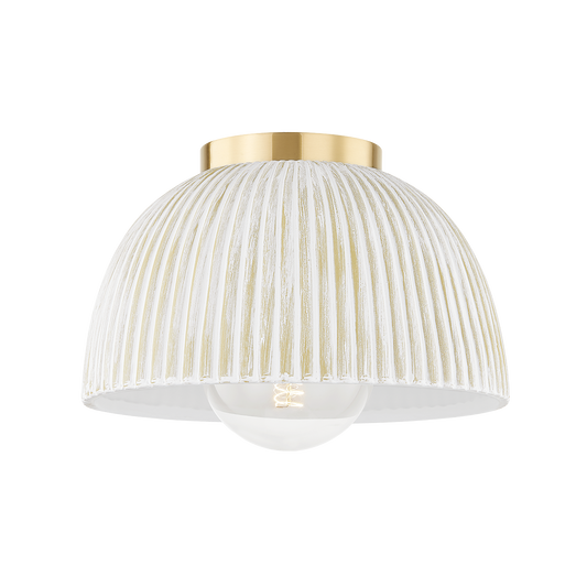 Eloise Flush Mount - 1-Light - Aged Brass - Mitzi H750501-AGB/CWW
