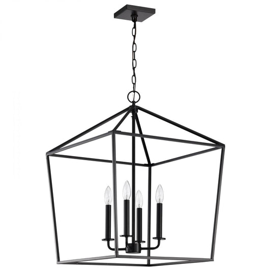 Emma 4 Light Large Pendant - Matte Black Finish - Satco 60-7942