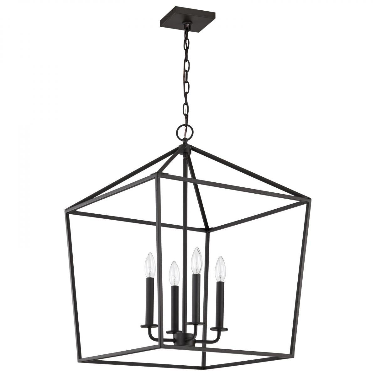Emma 4 Light Small Pendant - Matte Black Finish - Satco 60-7941