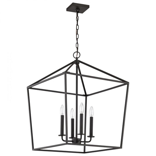 Emma 4 Light Small Pendant - Matte Black Finish - Satco 60-7941
