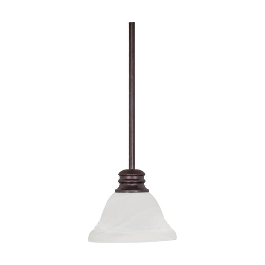 Empire - 1 Light 7" Mini Pendant with Alabaster Glass - Old Bronze Finish - Satco 60-366