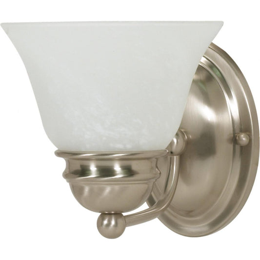 Empire - 1 Light - 7" - Vanity - with Alabaster Glass Bell Shades - Color retail packaging - Satco 60-6077