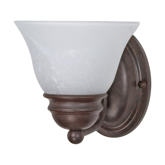 Empire - 1 Light 7" Vanity with Alabaster Glass - Old Bronze Finish - Satco 60-344