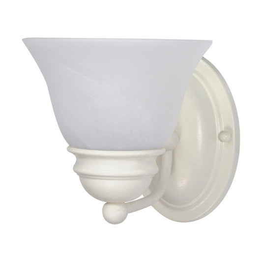 Empire - 1 Light 7" Vanity with Alabaster Glass - Textured White Finish - Satco 60-352