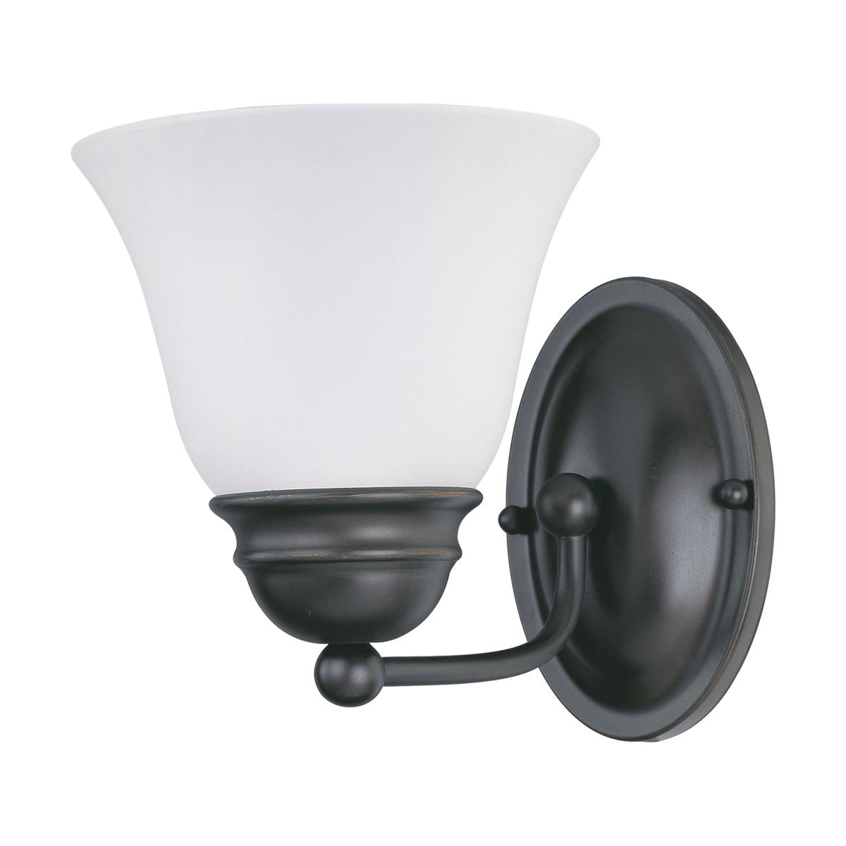 Empire - 1 Light 7" Vanity with Frosted White Glass - Mahogany Bronze Finish - Satco 60-3165