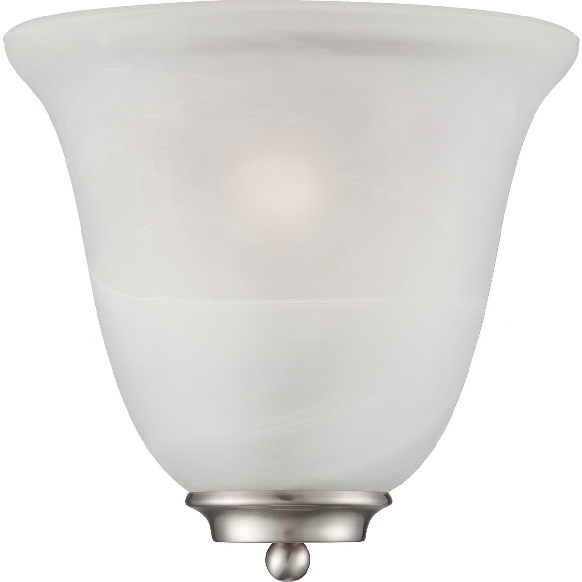 Empire - 1 Light Wall Sconce Alabaster Glass - Brushed Nickel Finish - Satco 60-5376