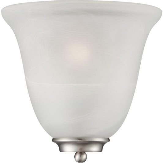 Empire - 1 Light Wall Sconce Alabaster Glass - Brushed Nickel Finish - Satco 60-5376