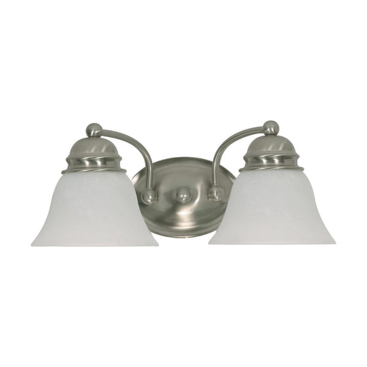 Empire - 2 Light 15" Vanity with Alabaster Glass - Brushed Nickel Finish - Satco 60-341