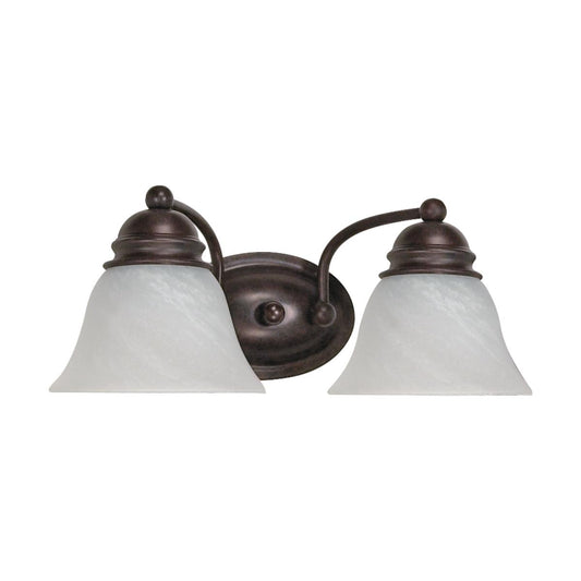 Empire - 2 Light 15" Vanity with Alabaster Glass - Old Bronze Finish - Satco 60-345