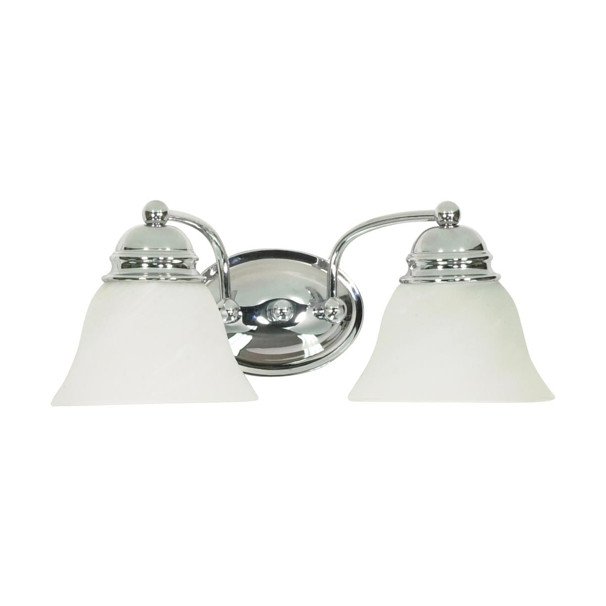 Empire - 2 Light 15" Vanity with Alabaster Glass - Polished Chrome Finish - Satco 60-337