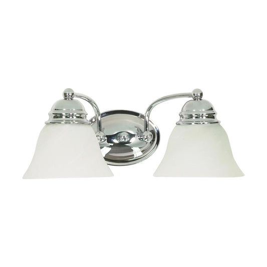 Empire - 2 Light 15" Vanity with Alabaster Glass - Polished Chrome Finish - Satco 60-337