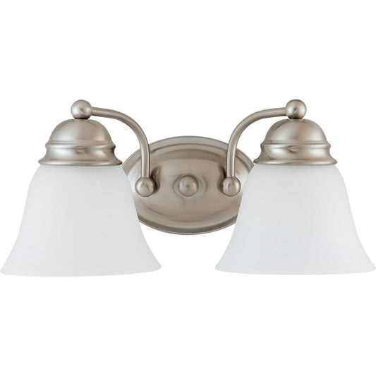 Empire - 2 Light 15" Vanity with Frosted White Glass - Brushed Nickel Finish - Satco 60-3265