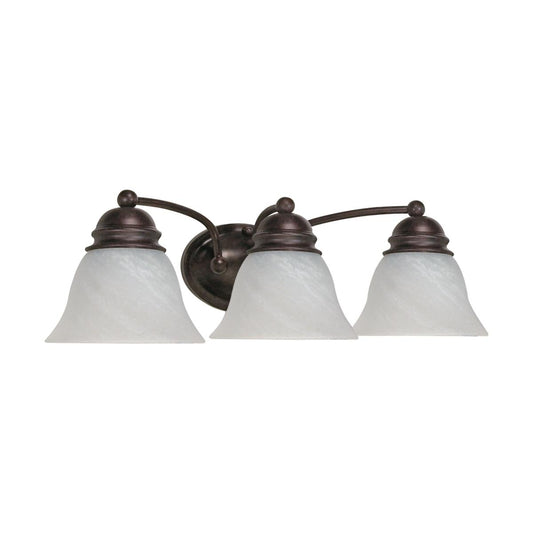 Empire - 3 Light 21" Vanity with Alabaster Glass - Old Bronze Finish - Satco 60-346