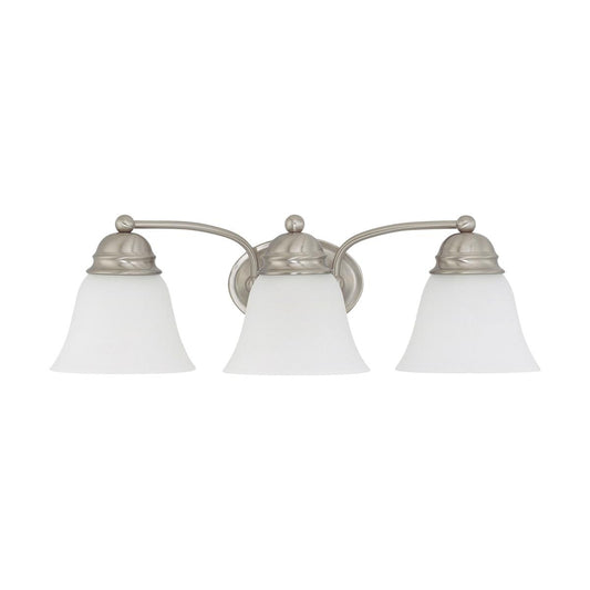 Empire - 3 Light 21" Vanity with Frosted White Glass - Brushed Nickel Finish - Satco 60-3266