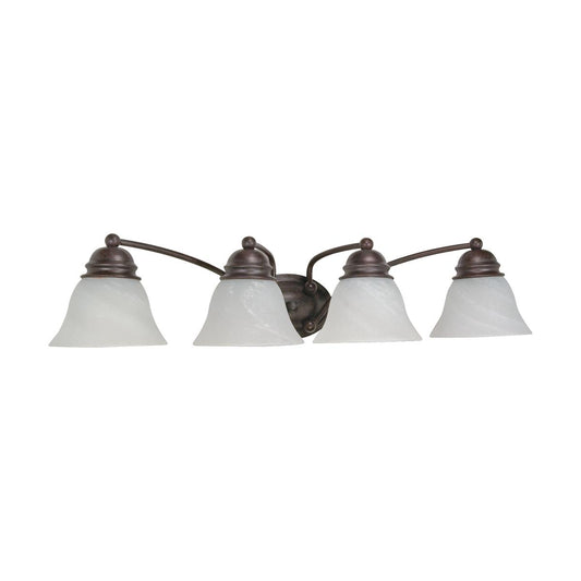 Empire - 4 Light 29" Vanity with Alabaster Glass - Old Bronze Finish - Satco 60-347