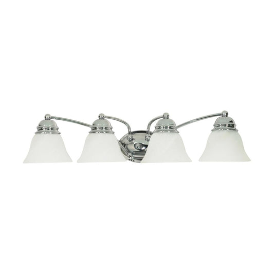 Empire - 4 Light 29" Vanity with Alabaster Glass - Polished Chrome Finish - Satco 60-339