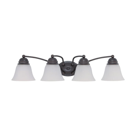 Empire - 4 Light 29" Vanity with Frosted White Glass - Mahogany Bronze Finish - Satco 60-3168