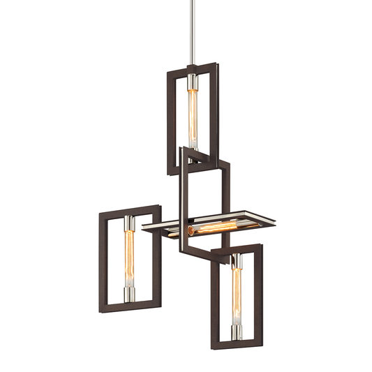 Enigma Chandelier - 4-Light - Textured Bronze - Troy Lighting F6184-TBZ/SS
