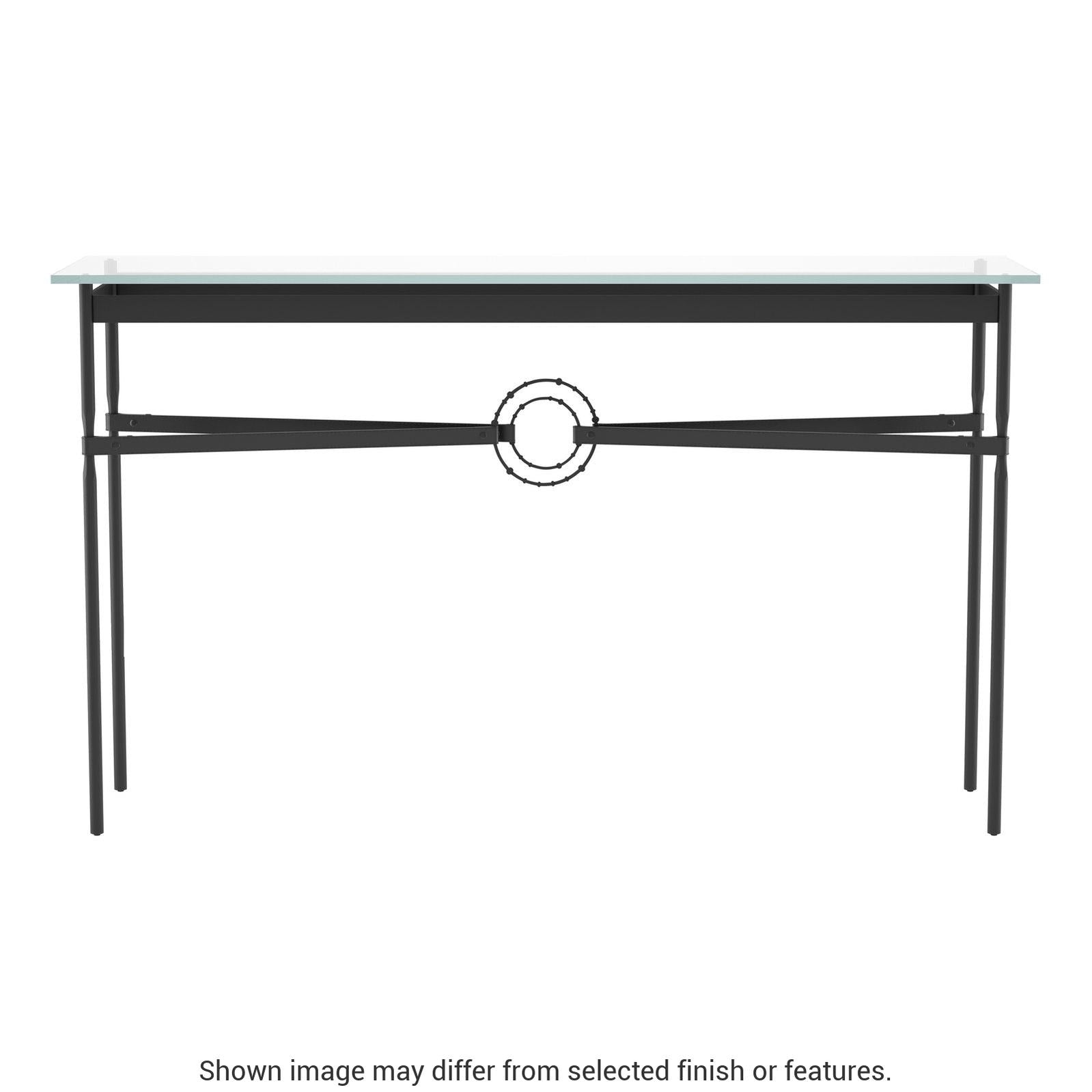 Equus Console Table - Black - Leather Black Accent by Hubbardton Forge