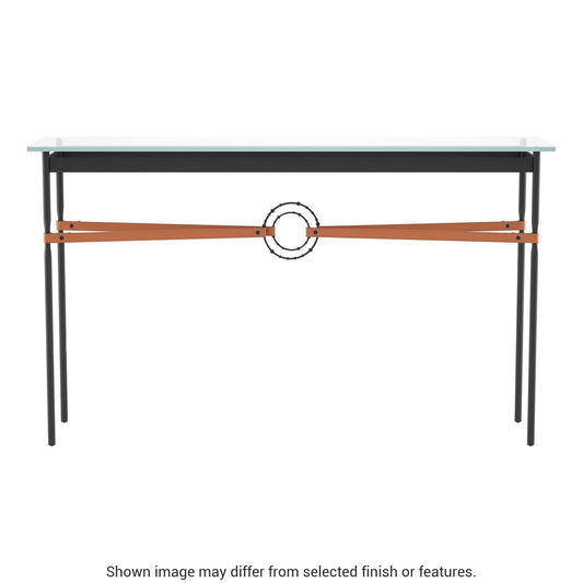 Equus Console Table - Black - Leather Chestnut Accent by Hubbardton Forge