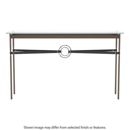 Equus Console Table - Bronze - Leather Black Accent by Hubbardton Forge