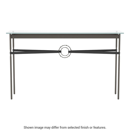 Equus Console Table - Dark Smoke - Leather Black Accent by Hubbardton Forge