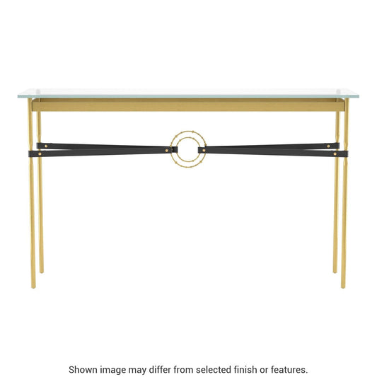 Equus Console Table - Modern Brass - Leather Black Accent by Hubbardton Forge