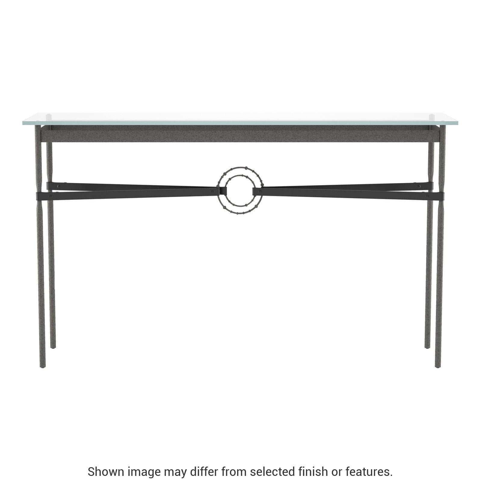 Equus Console Table - Natural Iron - Leather Black Accent by Hubbardton Forge