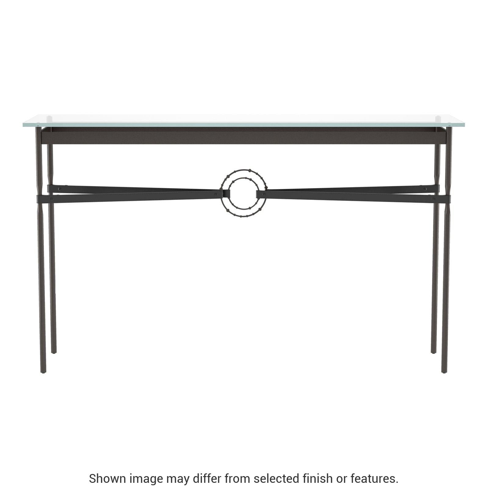 Equus Console Table - Oil Rubbed Bronze - Leather Black Accent by Hubbardton Forge