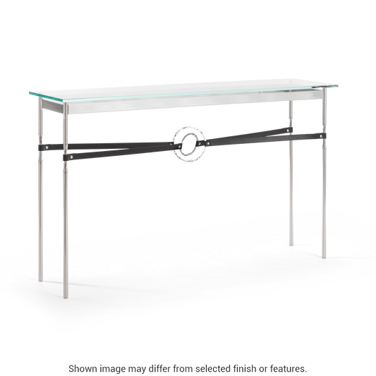 Equus Console Table - Sterling - Leather Black Accent by Hubbardton Forge