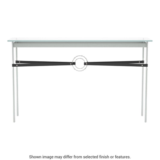 Equus Console Table - Vintage Platinum - Leather Black Accent by Hubbardton Forge