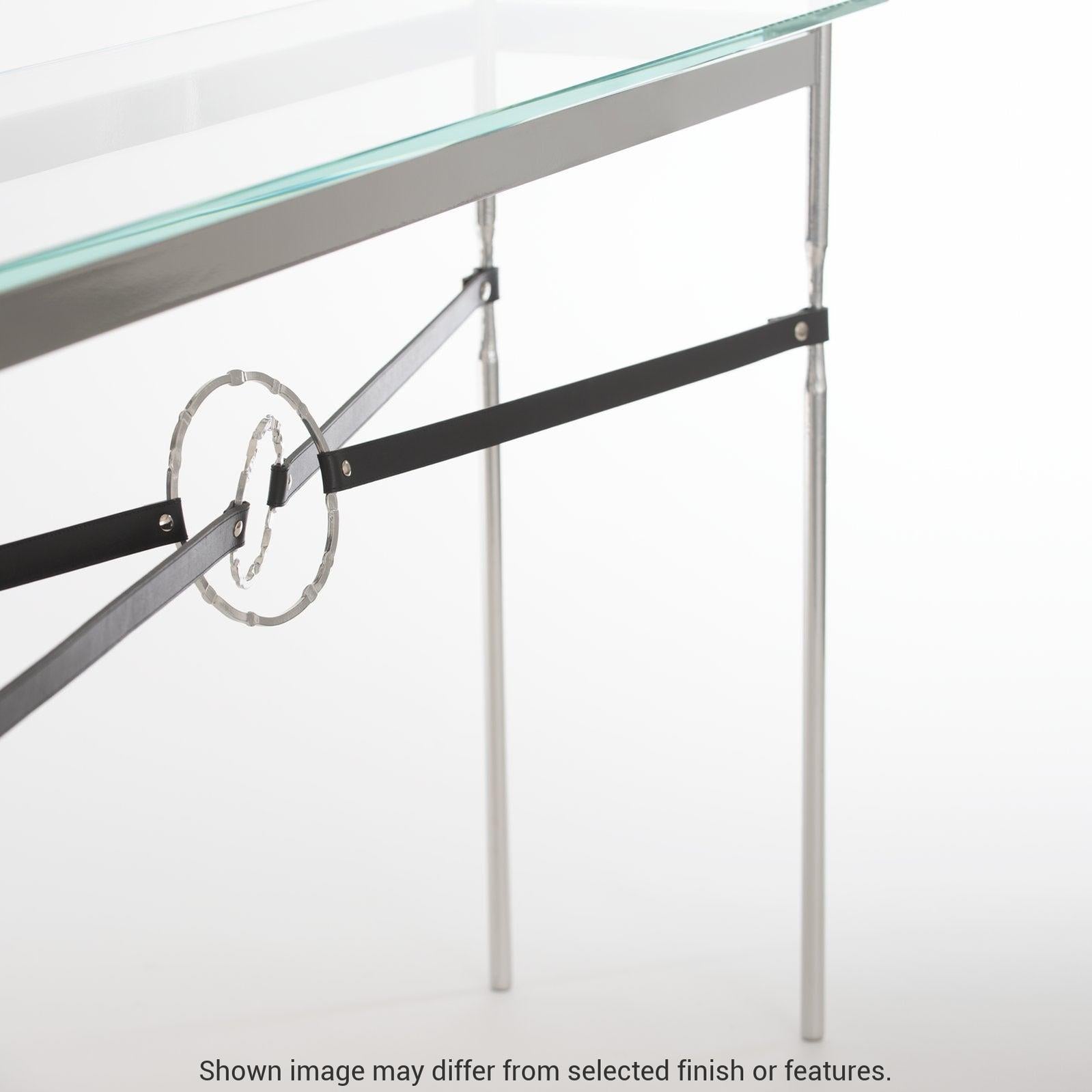 Equus Console Table - White - Leather Chestnut Accent by Hubbardton Forge