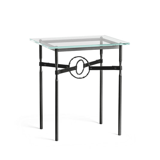 Equus Side Table - Black - Leather Black Accent by Hubbardton Forge