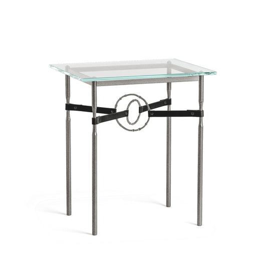 Equus Side Table - Natural Iron - Leather Black Accent by Hubbardton Forge