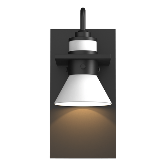 Erlenmeyer Dark Sky Friendly Outdoor Sconce - Coastal Black - White Accent by Hubbardton Forge