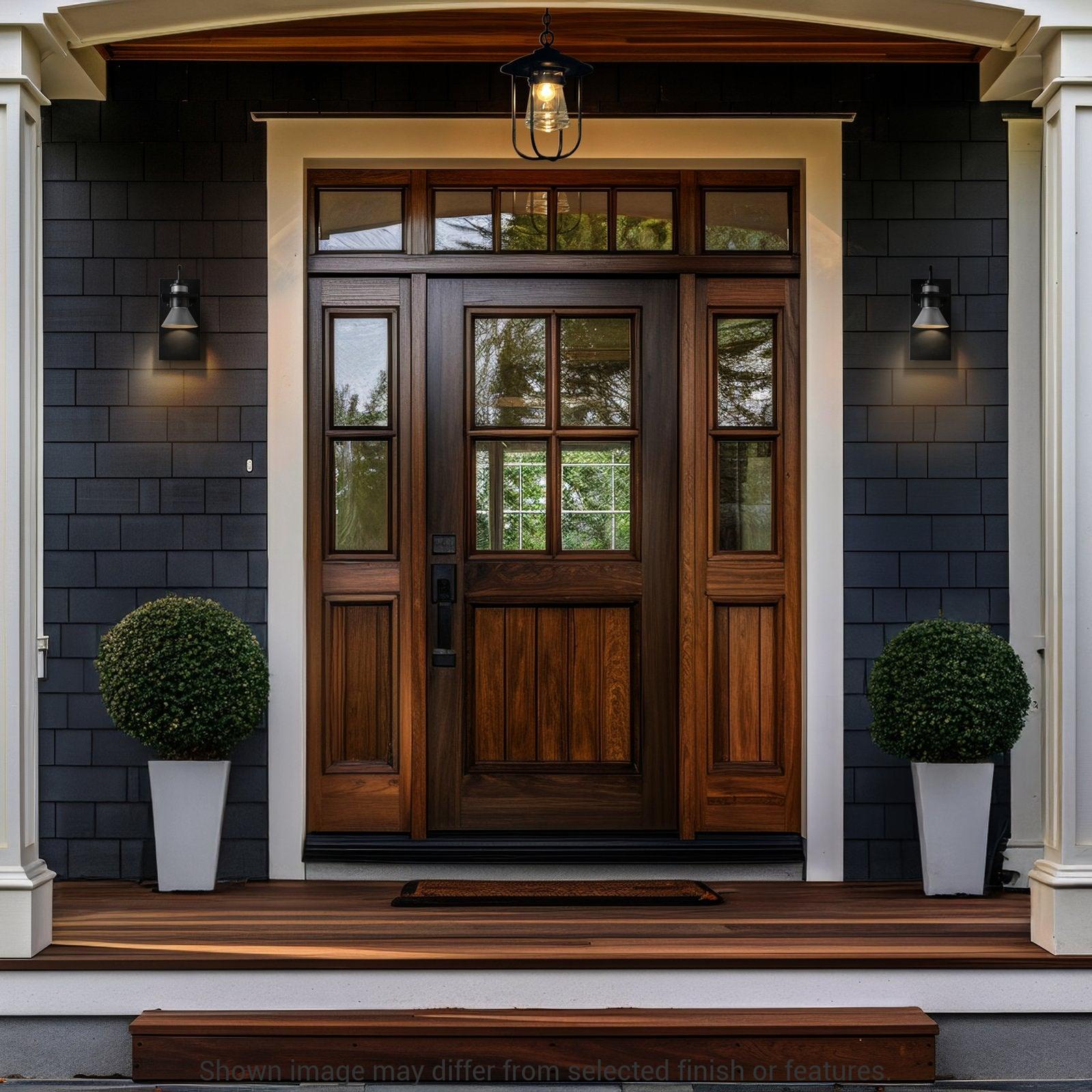 Erlenmeyer Dark Sky Friendly Outdoor Sconce - Coastal Burnished Steel - Oil Rubbed Bronze Accent by Hubbardton Forge