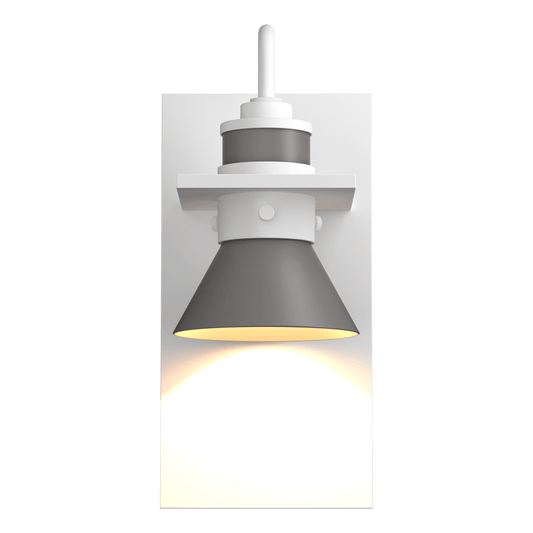 Erlenmeyer Dark Sky Friendly Outdoor Sconce - White - Coastal Burnished Steel Accent by Hubbardton Forge