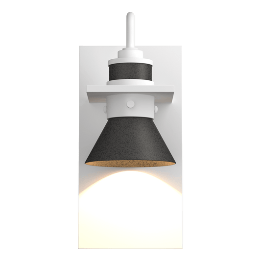 Erlenmeyer Dark Sky Friendly Outdoor Sconce - White - Natural Iron Accent by Hubbardton Forge