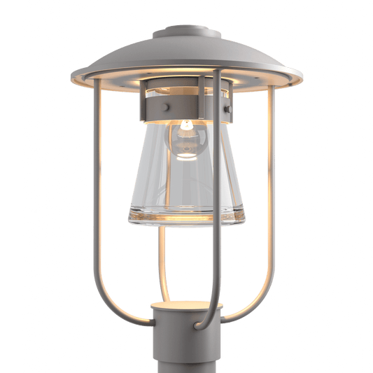 Erlenmeyer Outdoor Post Light - Coastal Burnished Steel by Hubbardton Forge