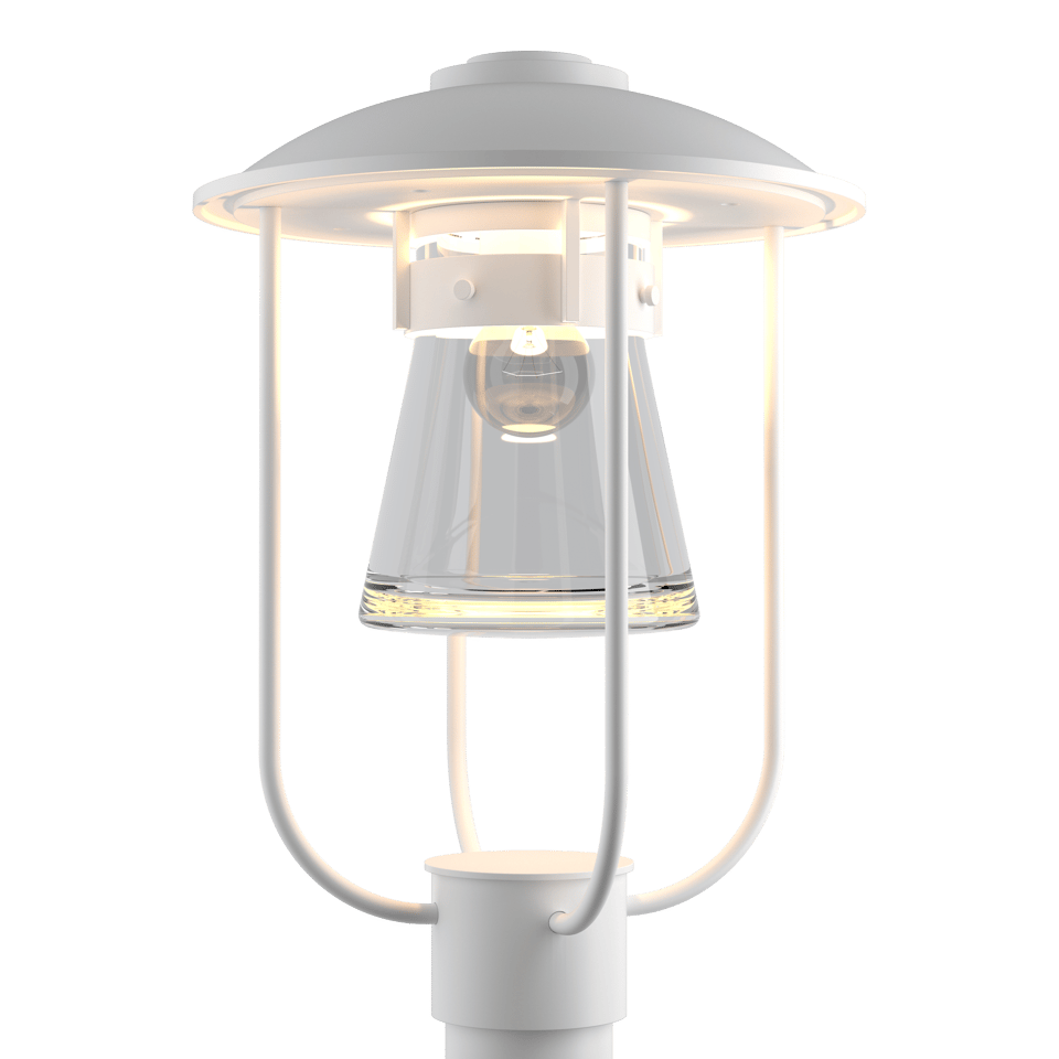 Erlenmeyer Outdoor Post Light - White by Hubbardton Forge