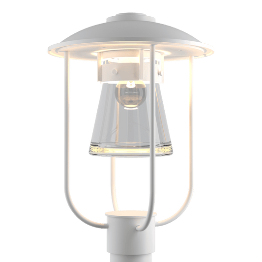 Erlenmeyer Outdoor Post Light - White by Hubbardton Forge