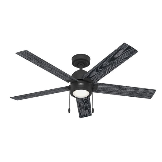Erling 52" Pull Chain LED Fan - Matte Black by Hunter