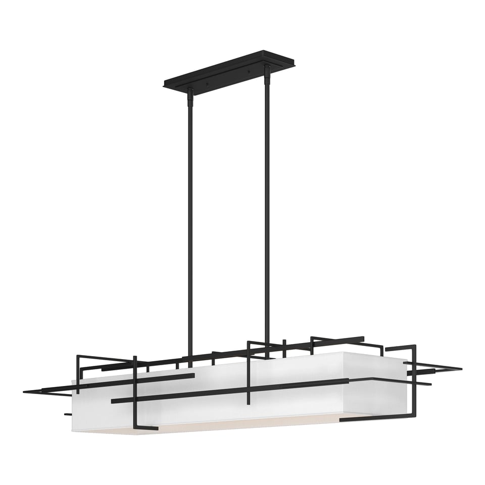 Etch Pendant - Black - Natural Anna Shade by Hubbardton Forge