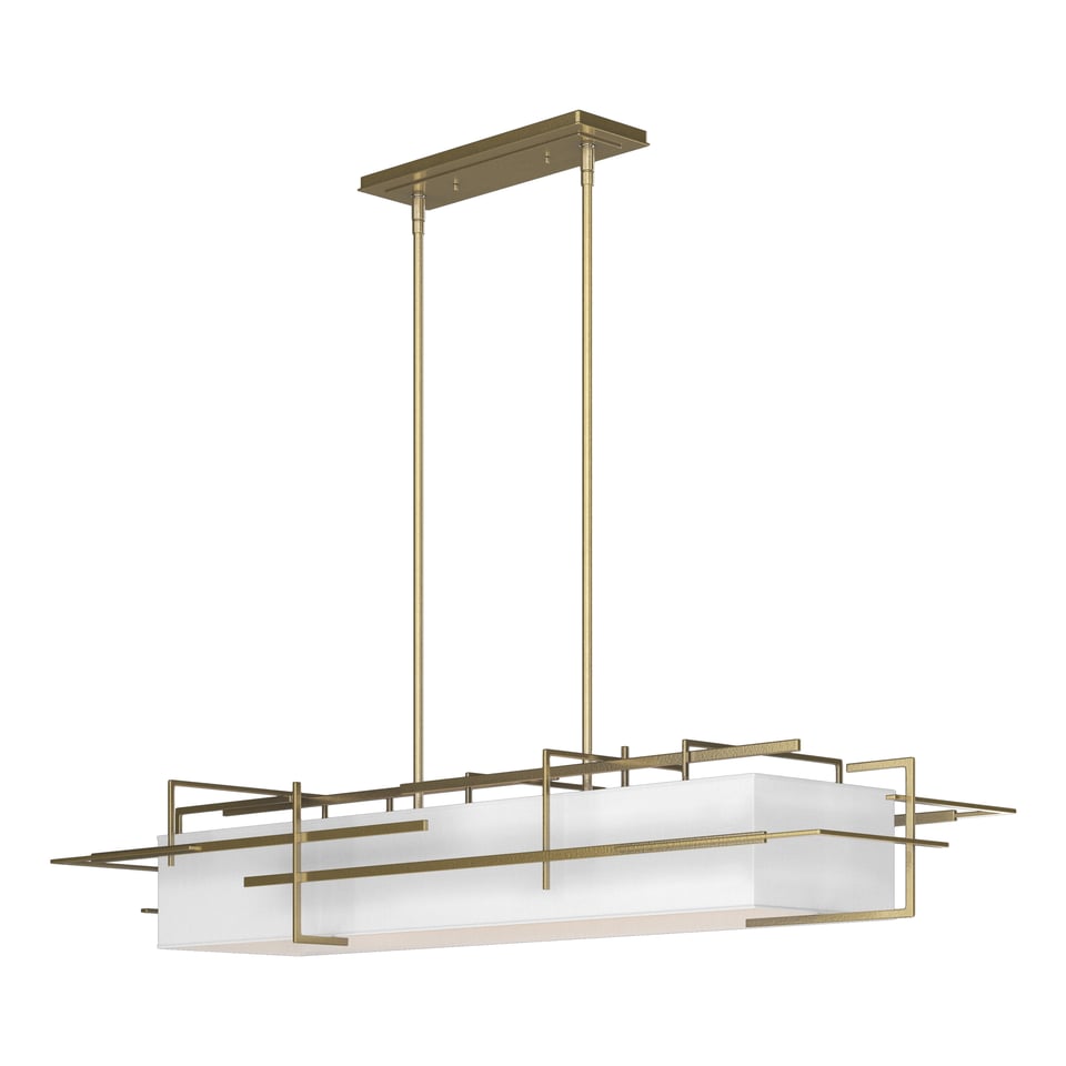 Etch Pendant - Modern Brass - Natural Anna Shade by Hubbardton Forge